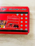 46 pcs Socket Wrench Set 1/4"Drive Metric Mechanic Tools Kit Bit Ratchet Sockets with Extension Bar for Automotive, Car, Bike, Household and Auto Repairing with Storage Case
