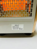 Standing solo Heater with Wheel, 5-Sided Heating, Multifunctional Outdoor Heater with Temperature Adjustment, Electric Heater for Garden Party,White (Gold)
